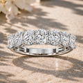 7-Stone Oval Diamond Wedding Band (White Gold)