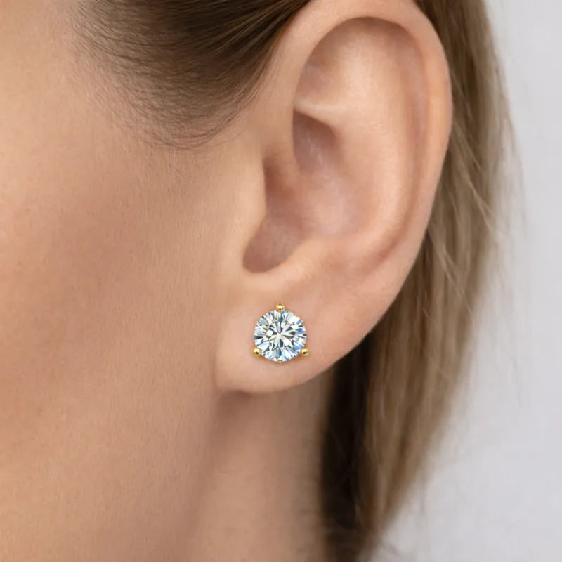 Martini Diamond Stud Earrings (Yellow Gold)