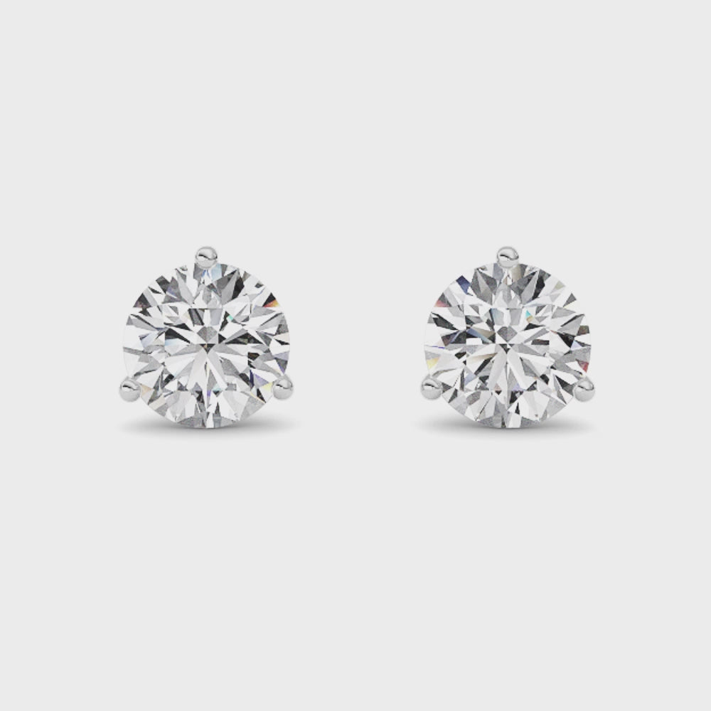 Martini Diamond Stud Earrings (White Gold)