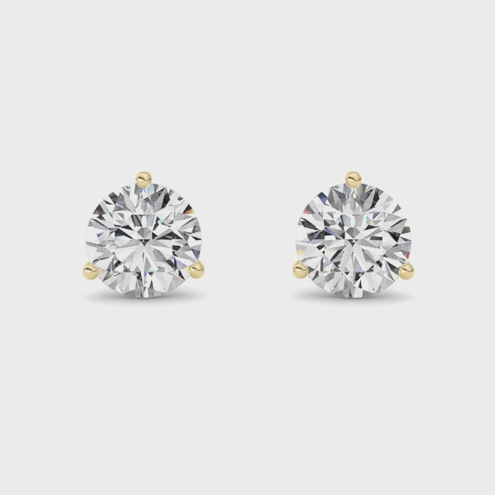 Martini Diamond Stud Earrings (Yellow Gold)