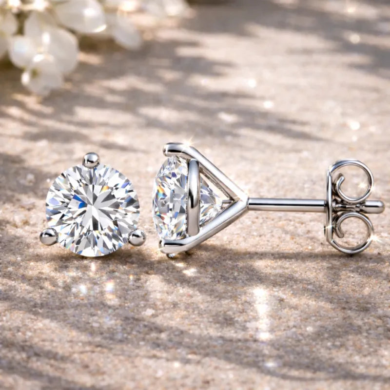 Martini Diamond Stud Earrings (White Gold)