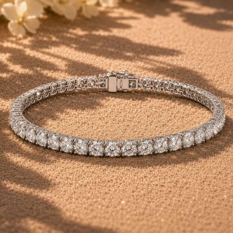 Round Diamond Tennis Bracelet (White Gold)