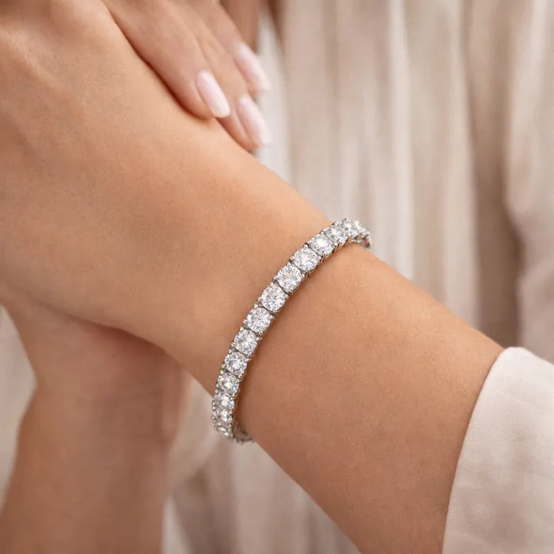 Round Diamond Tennis Bracelet (White Gold)